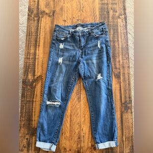 Distressed Blue Jeans